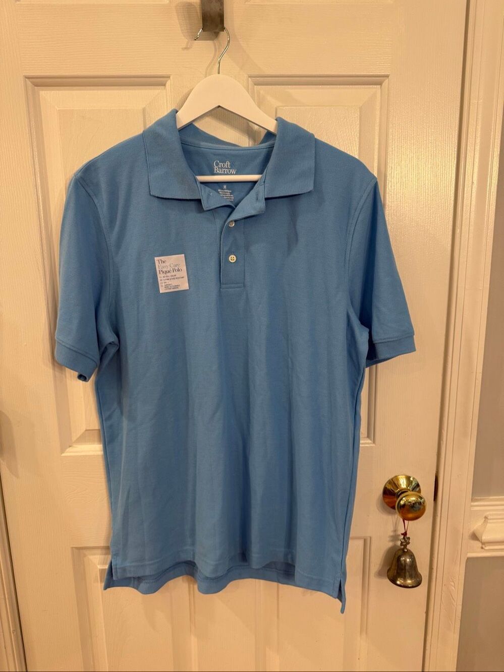 Croft & Barrow Light Blue Polo Shirt sz M NWT